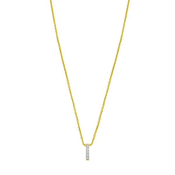 14K Mini Diamond I Initial