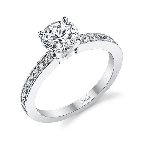 14K W Ring 16Rd 0.17Ct