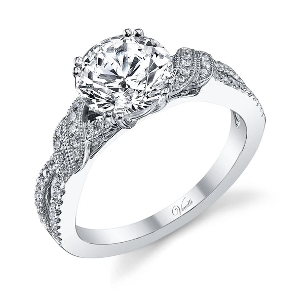 14K W Ring 56Rd 0.23Ct