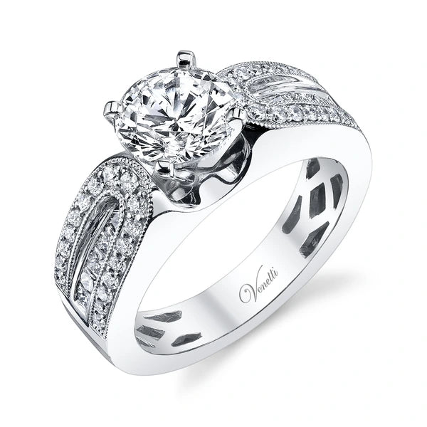 14K W Ring 34Rd 0.30Ct 10Pc 0.32Ct