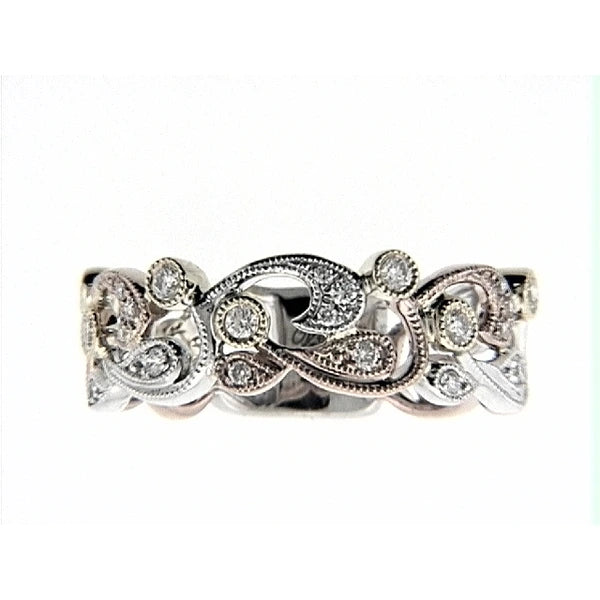 14K Ryw Band 21Rd 0.20Ct