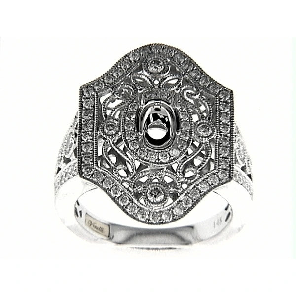14K W Ring 96Rd 0.91Ct