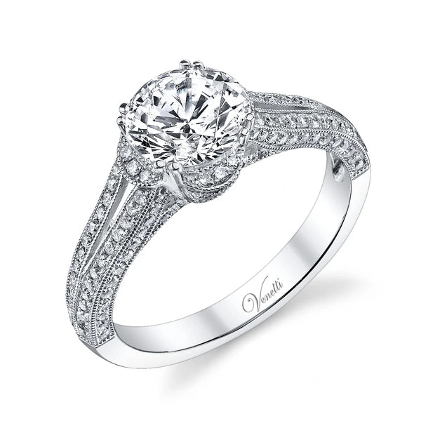 14K W Ring 136Rd 0.49Ct