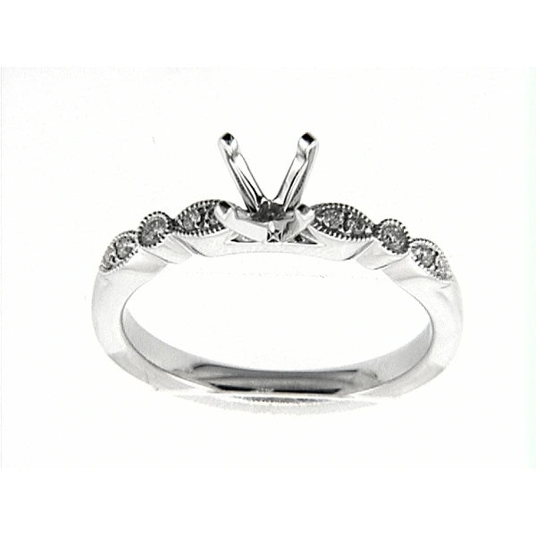14K W Ring 10Rd 0.09Ct