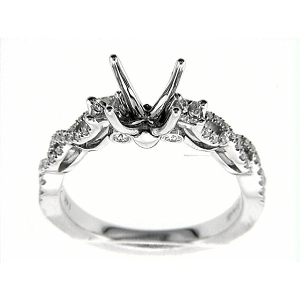14K W Ring 48Rd 0.24Ct 2Pc 0.17Ct
