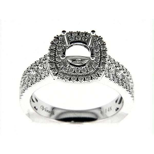 14K W Ring 96Rd 0.90Ct Euro-Shank