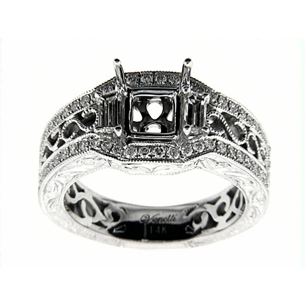14K W Ring 56Rd 0.35Ct 2Tap 0.38Ct