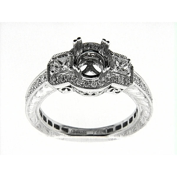 14K W Ring 38Rd 0.32Ct 2Pc 0.35Ct