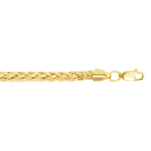 14K Gold 20" 4.1mm Diamond Cut Lite Round Wheat Chain