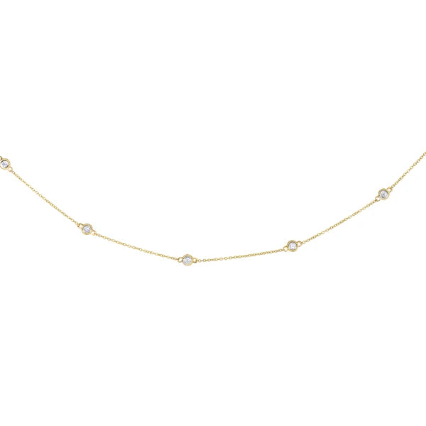 14K Gold .25ct Diamonds by the Yard Necklace
