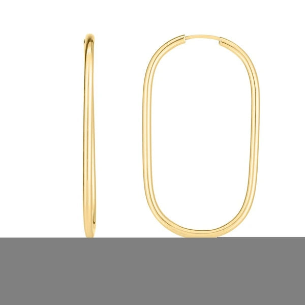 14K Endless Large Paperclip Hoop Earrings