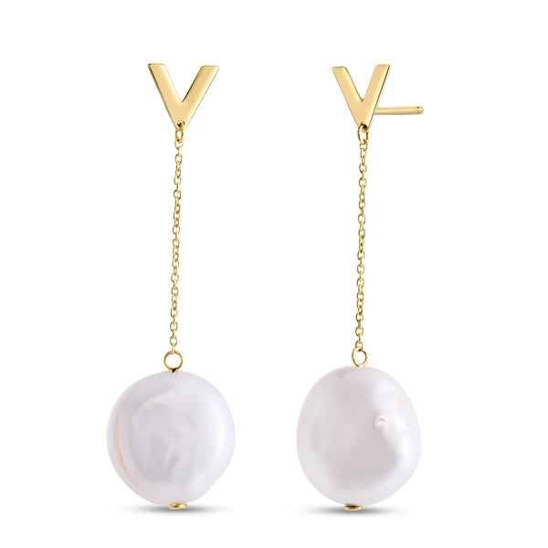 14K Tesoro Pearl Drop Earrings