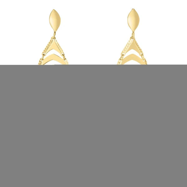 14K Gold Drop Leaf Earrings