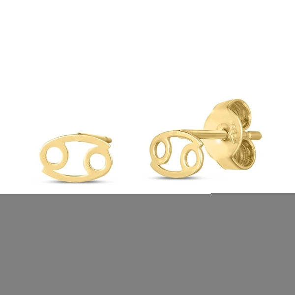 14K Gold Cancer Studs