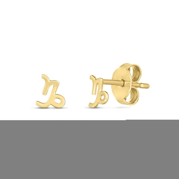 14K Gold Capricorn Studs