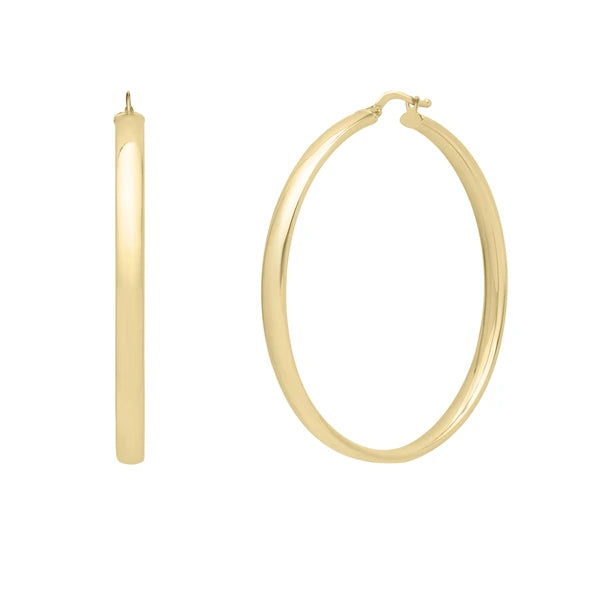 14K Large Wedding Band Hoops