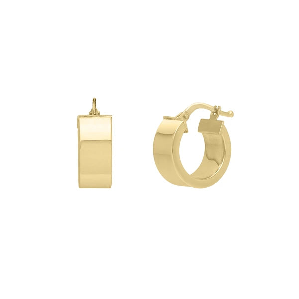 14K Small Wedding Band Hoops
