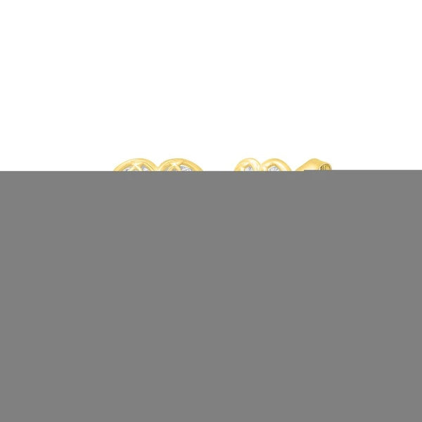 14K Gold Diamond Cut Checkered Heart Studs