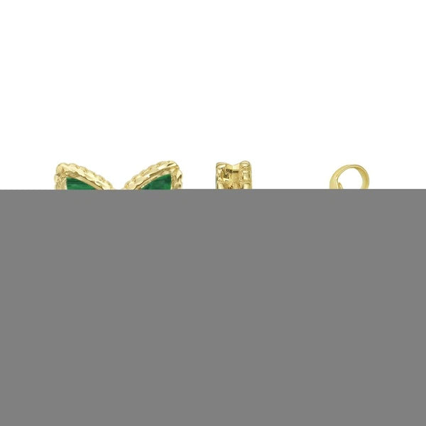 14K Primavera Malachite Butterfly Studs