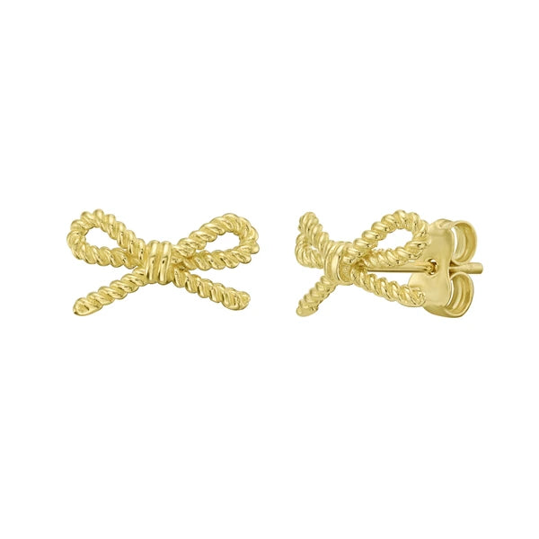 14K Rope Bow Earrings