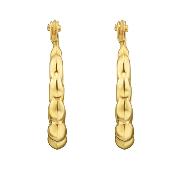 14K Gold Round Hoops