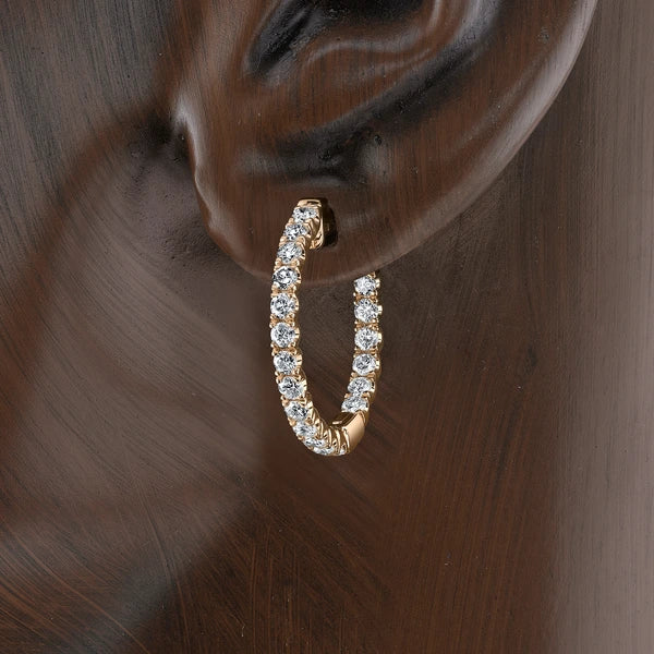 14K Rosegold Earrings 38Rd 1.03Ct