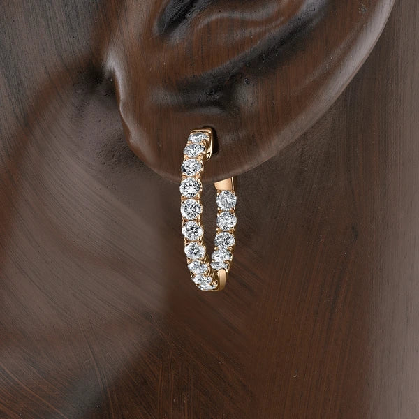14K Rosegold Earrings 30Rd 1.52Ct