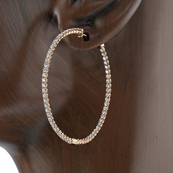 14K Rosegold Earrings 126Rd 4.60Ct