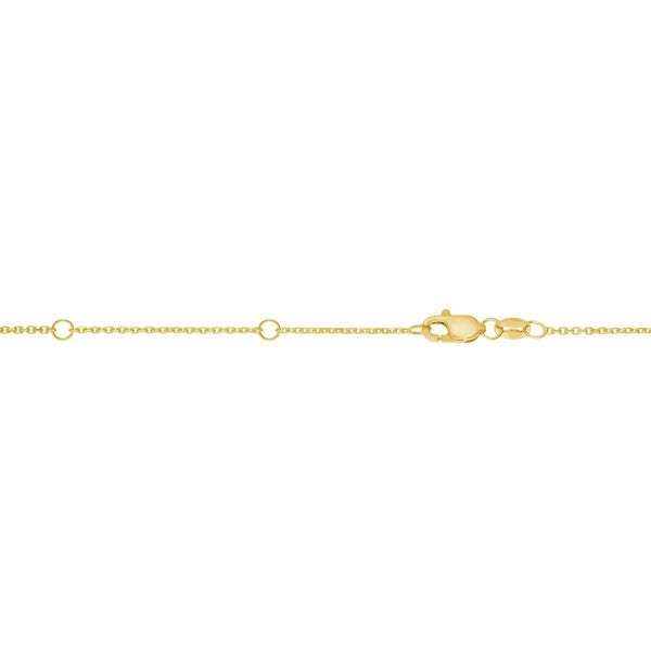 14K Gold 0.87mm Double Extendable Diamond Cut Cable Chain