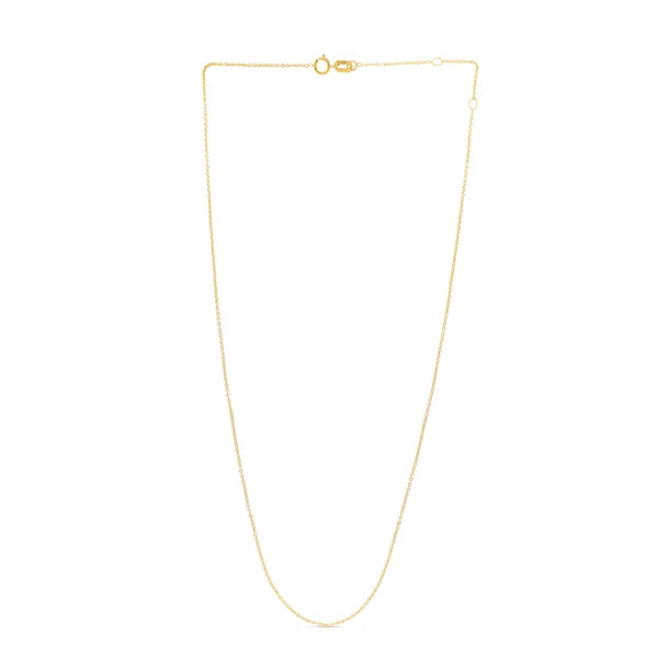 14K Gold 0.97mm Double Extendable Cable Chain