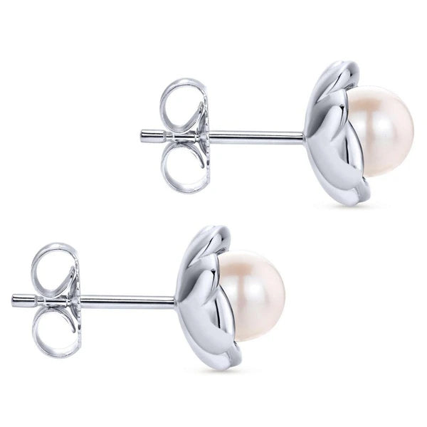925 Sterling Silver Cultured Pearl Stud Earrings