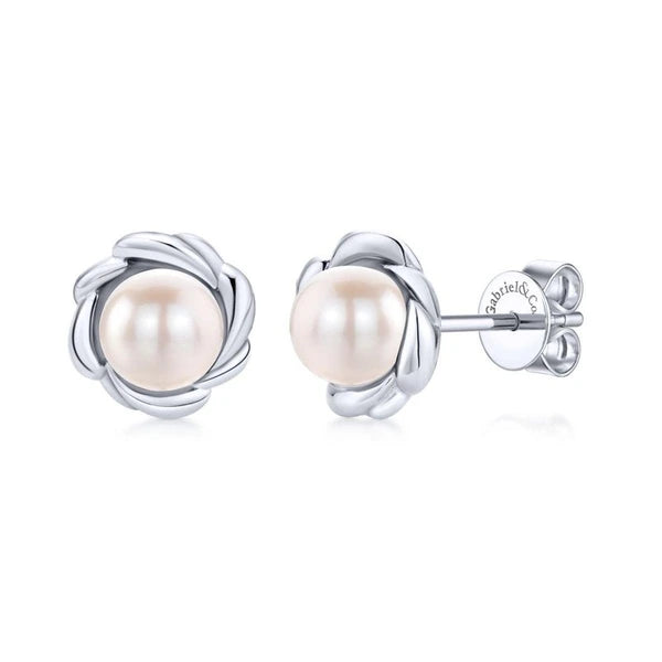 925 Sterling Silver Cultured Pearl Stud Earrings