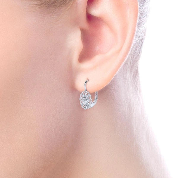 925 Sterling Silver White Sapphire Vintage Drop Earrings