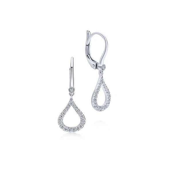 14K White Gold Diamond PavÃ¢Ë†Å¡Ã‚Â© Droplet Earrings