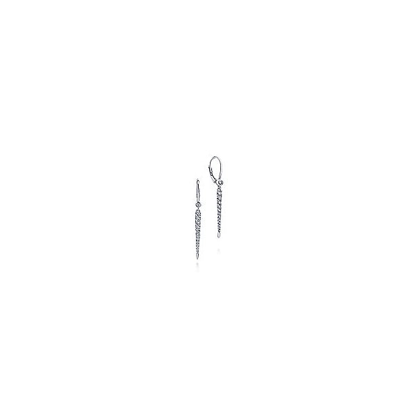 14K White Gold Peek A Boo Spike Diamond Earrings