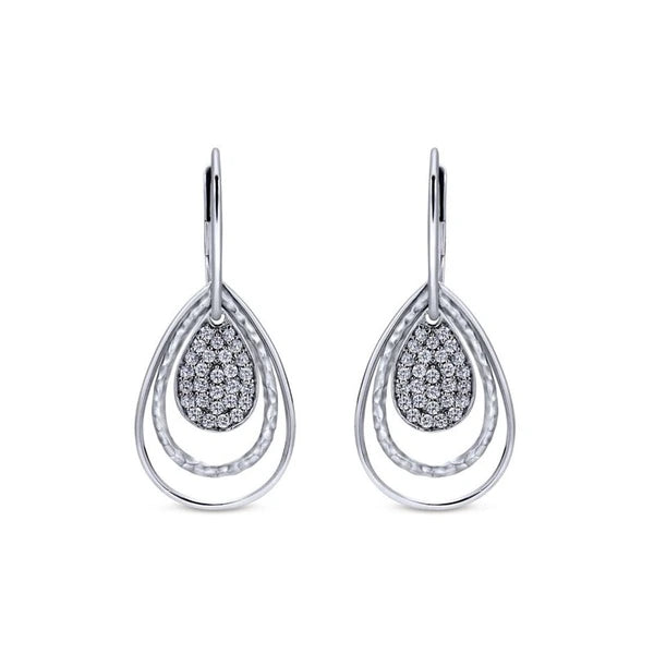925 Silver White Sapphire Pendant Trio Earrings