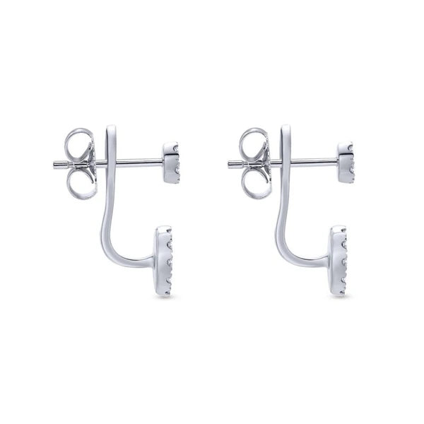 14K White Gold Peek A Boo Circle Diamond Earrings