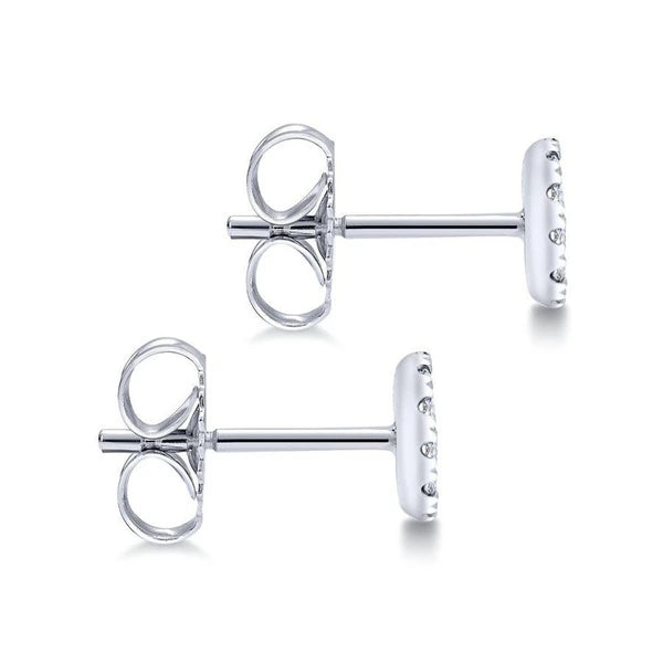 14K White Gold Round e Diamond Stud Earrings