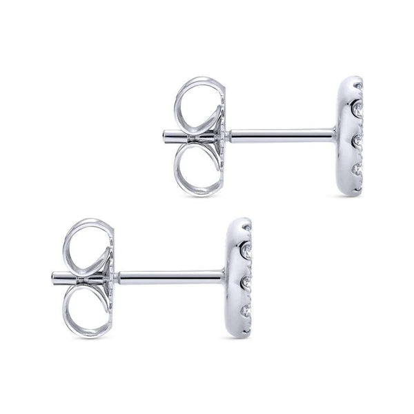 14K White Gold Round e Diamond Stud Earrings