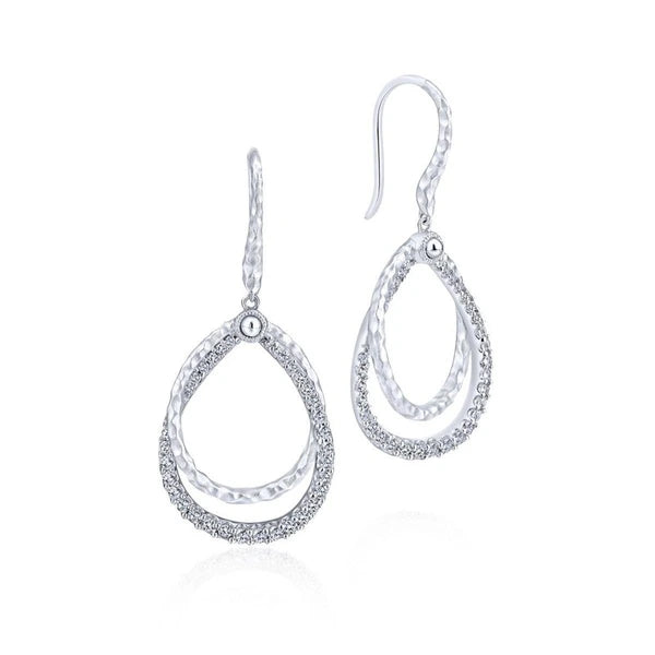 925 Sterling Silver White Sapphire Drop Earrings
