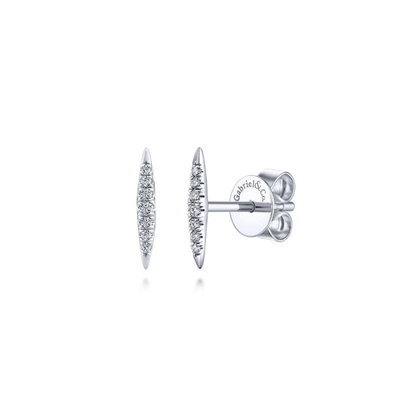 14K Pink Gold Diamond Earrings
