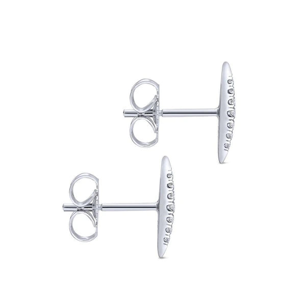 14k White Gold Elongated Teardrop Diamond Drop Earrings
