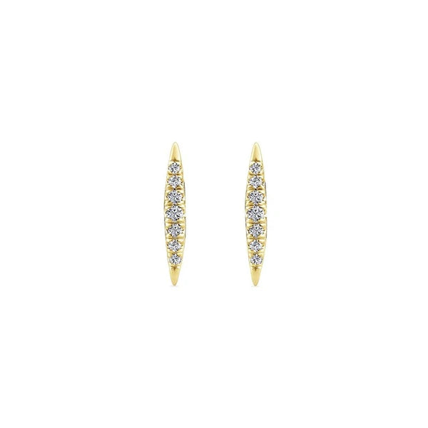 14K Yellow Gold PavÃ¢Ë†Å¡Ã‚Â© Diamond Spiked Stud Earrings