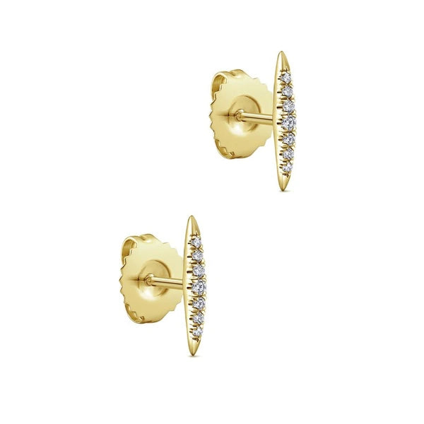 14K Yellow Gold PavÃ¢Ë†Å¡Ã‚Â© Diamond Spiked Stud Earrings