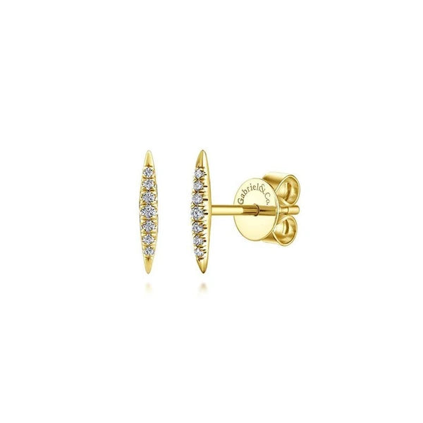 14K Yellow Gold PavÃ¢Ë†Å¡Ã‚Â© Diamond Spiked Stud Earrings