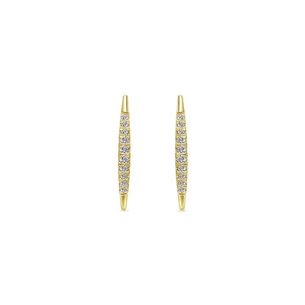 14K Yellow Gold Tapered Diamond Threader Drop Earrings