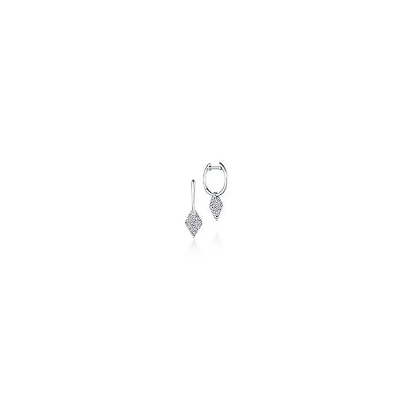 14K White Gold Kite Shaped Diamond Drop Earrings