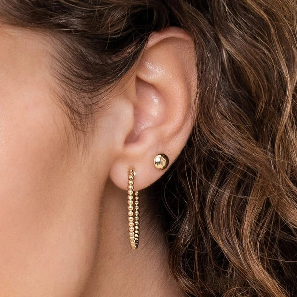 14K Yellow Gold 30mm Bujukan Classic Hoop Earrings