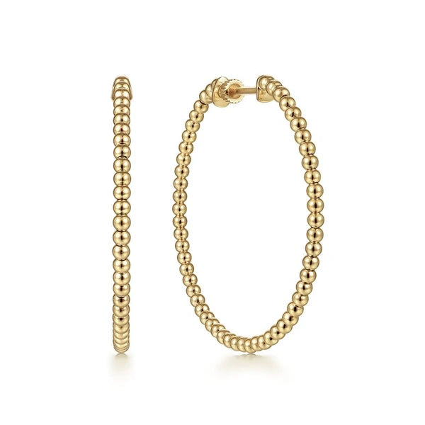 14K Yellow Gold 40mm Bujukan Classic Hoop Earrings