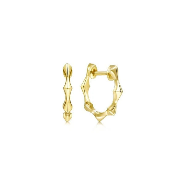 14K Yellow Gold Graduating Pattern Huggies